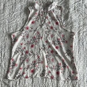 Rue21 Floral High-Neck Blouse - White and Pink